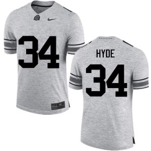 NCAA Ohio State Buckeyes Men's #34 Carlos Hyde Gray Nike Football College Jersey BXX0745JL